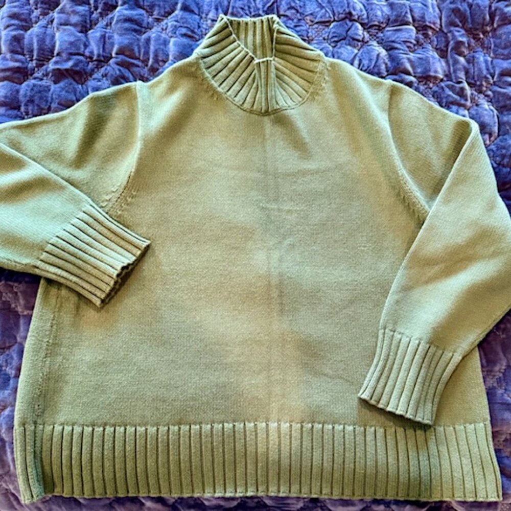 NWOT J. Crew 100& cotton green sweater size 2X